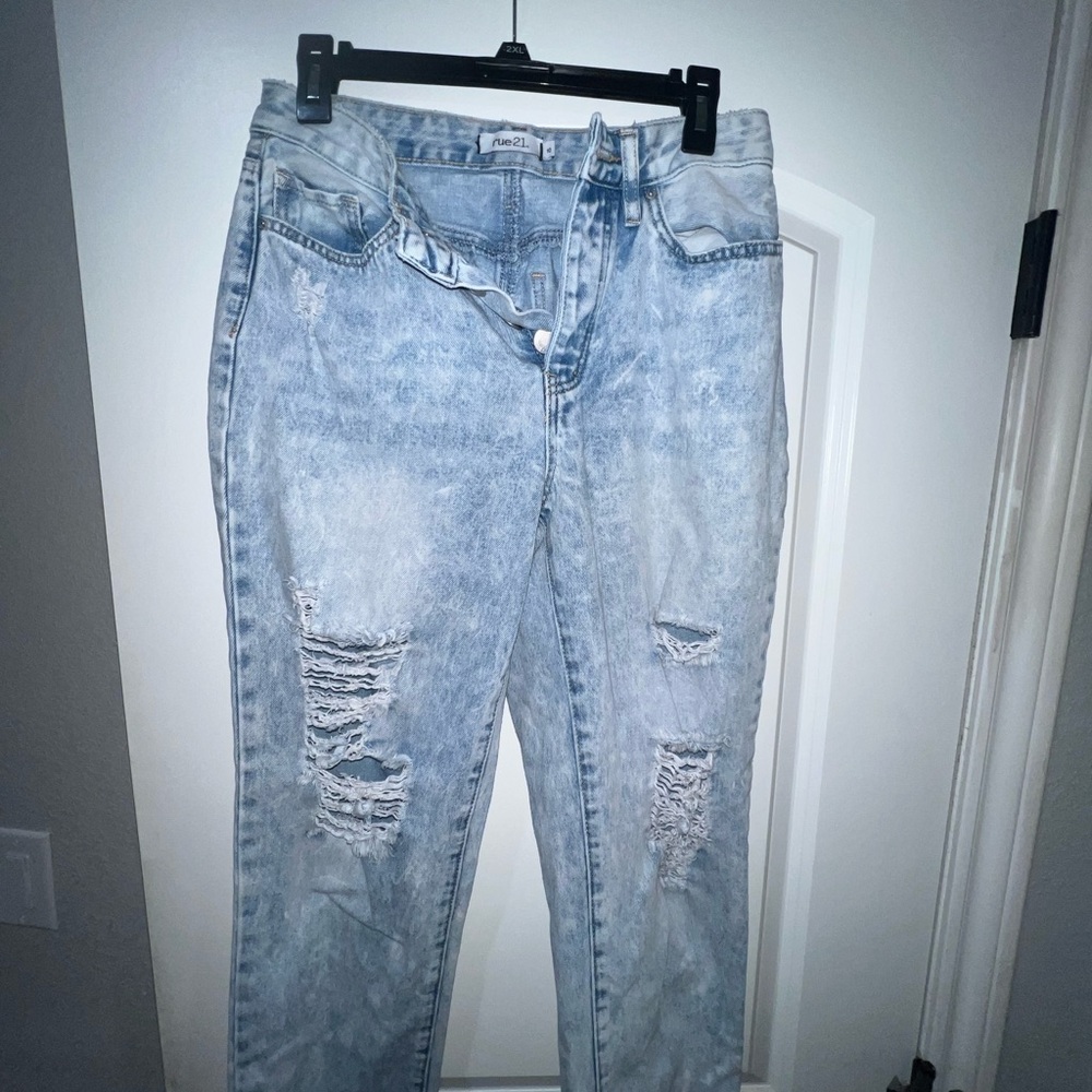 Rue21 Light Blue Distressed Boyfriend Jeans